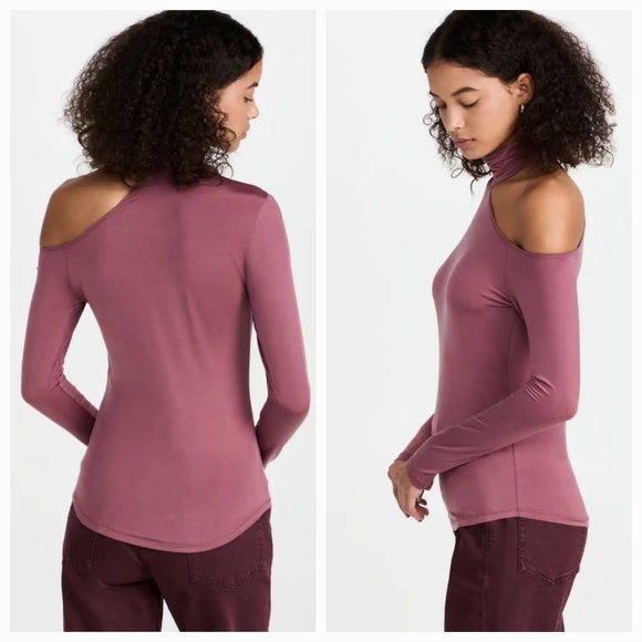 Jonathan Simkhai STANDARD Caden Slinky Jersey Cut Out Top in Plum XS NWT - Picture 2 of 8